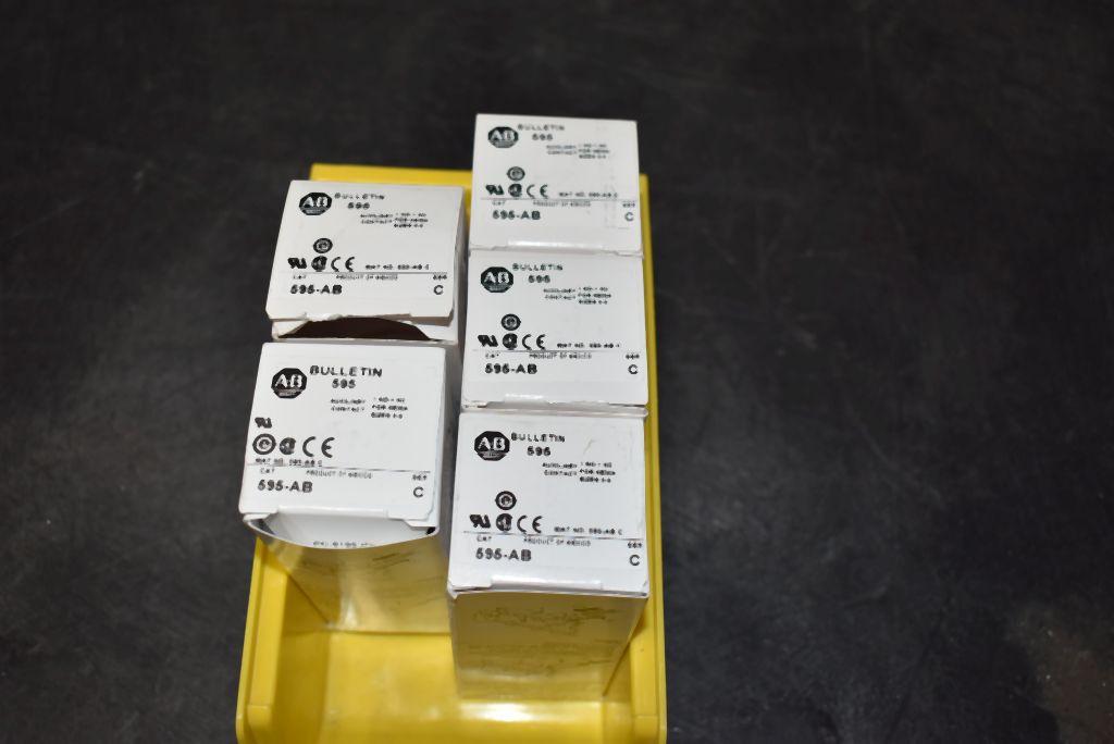 (5) ALLEN-BRADLEY 595-AB AUXILARY CONTACT FOR NEMA,