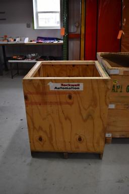 WOODEN CRATE WITH BBC BROWN BOVERI I.T.E. A.C. LOW