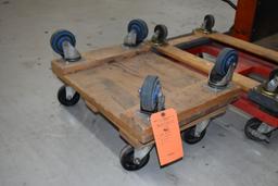 (2) WOOD DOLLIES ON 4" CASTERS, 1-18" X 24", 1-16" X 24"