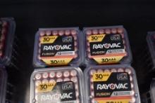 (4) 30 PACKS OF RAYOVAC FUSION AAA BATTERIES