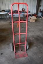HAND TRUCK, RED, PNEUMATIC TIRES