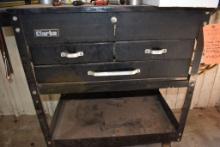 CLARKE THREE DRAWER TOOL STORAGE CART WITH CONTENTS,