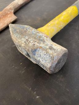 jackhammer spade and estwing wedge and flat hammer