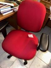 adjustable, red and black desk chair
