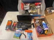 Tools, electrical supplies, adhesives. brackets and scratch remover