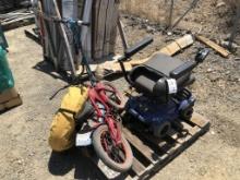 Pallet of Misc Items, Including Kids Bicycle,