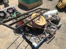Pallet of Misc Items, Including Hose w/Reel,