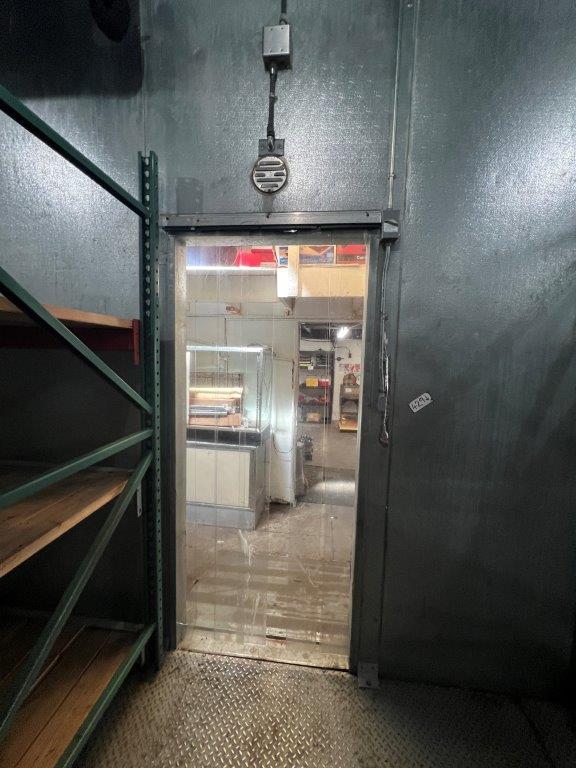 Large Walk In Cooler Unit with Plastic Strip Curtain