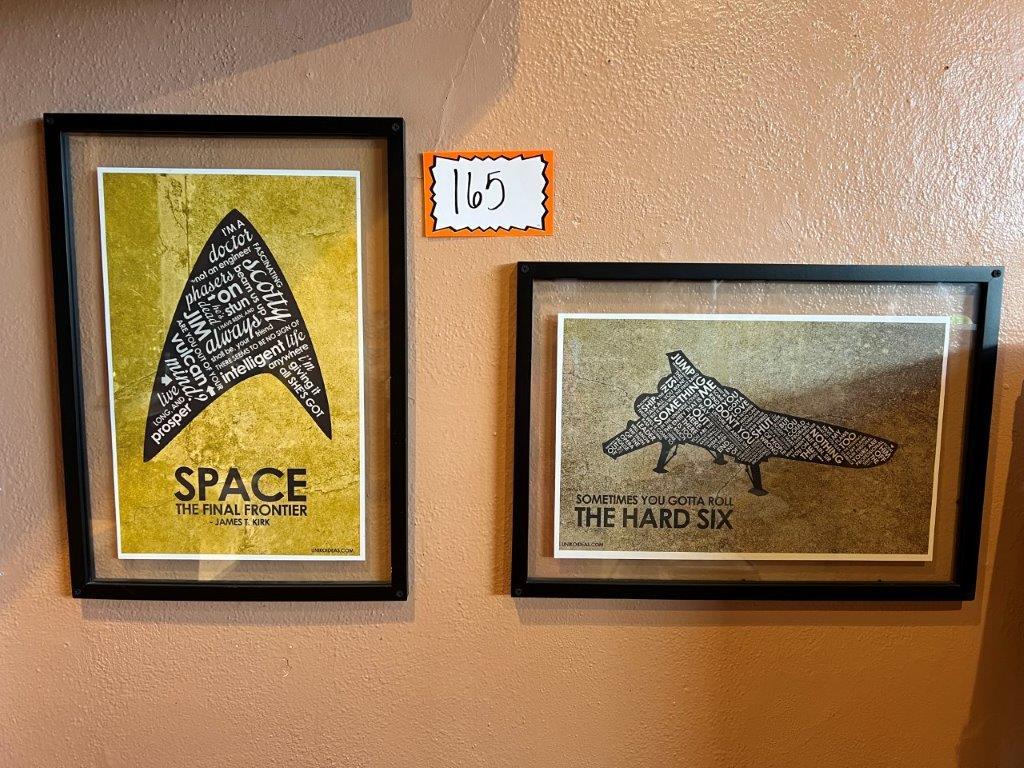 Framed "Star Trek" and "Battlestar" Wall Art