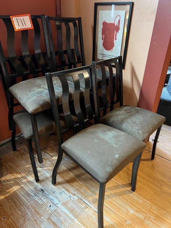 Metal Chairs with Upholstered Seats