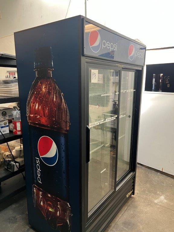 True "Pepsi" Sliding Door Merchandising Cooler