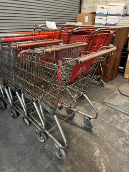 Assorted Metal and Plastic Shopping Carts