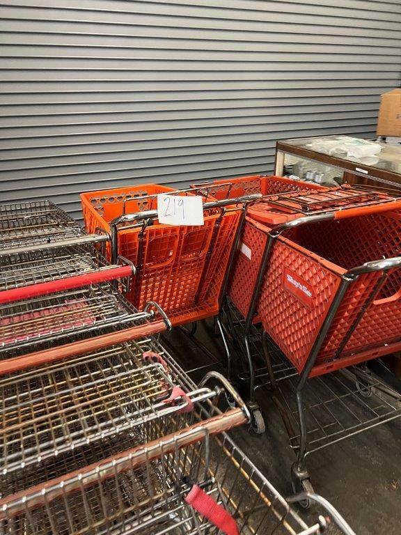 Assorted Metal and Plastic Shopping Carts