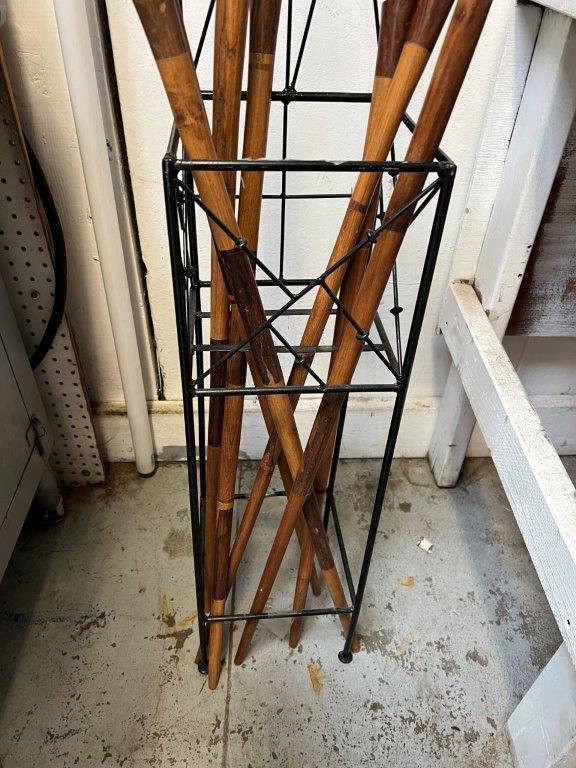 Metal Stand with Collection of Walking Sticks