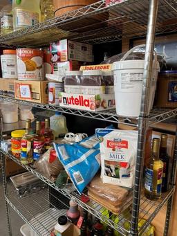 Metal Storage Shelf with Wheels, box Lipton Tea