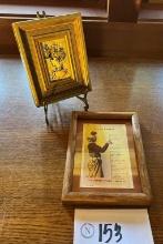 Framed Signed mini Portrait "Woman in Hat"