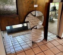 Collection Of Wall Entry Mirrors Pair Round, Pair Square