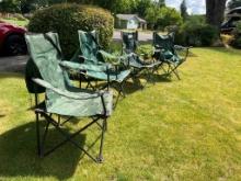 Set Of Four Folding Camp Chairs And Bags