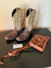 Cowboy Boots And Vintage Satchel
