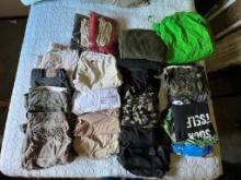 Various Pants And Shirts And Northface Jacket