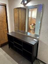 Accent Table/cabinet And Large Vintage Mirror