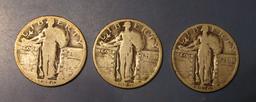 LOT OF THREE MISC. DATE S.L. QUARTERS AVE. CIRC. (3 COINS)