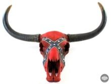 Confederate Themed Cow Skull Decoration