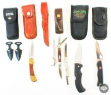 Various Pocket Knives and Belt Sheaths/Pouches