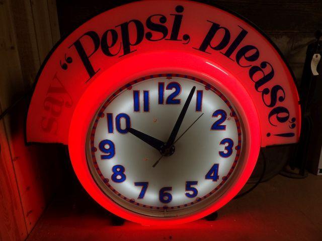 Cleveland Pepsi-Cola Neon Clock