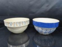 Lot of (2) Decorated Stoneware Bowls