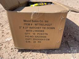 QTY OF (10) 2 IN. X 27 FT RATCHET TIE DOWN STRAPS W/J HOOKS