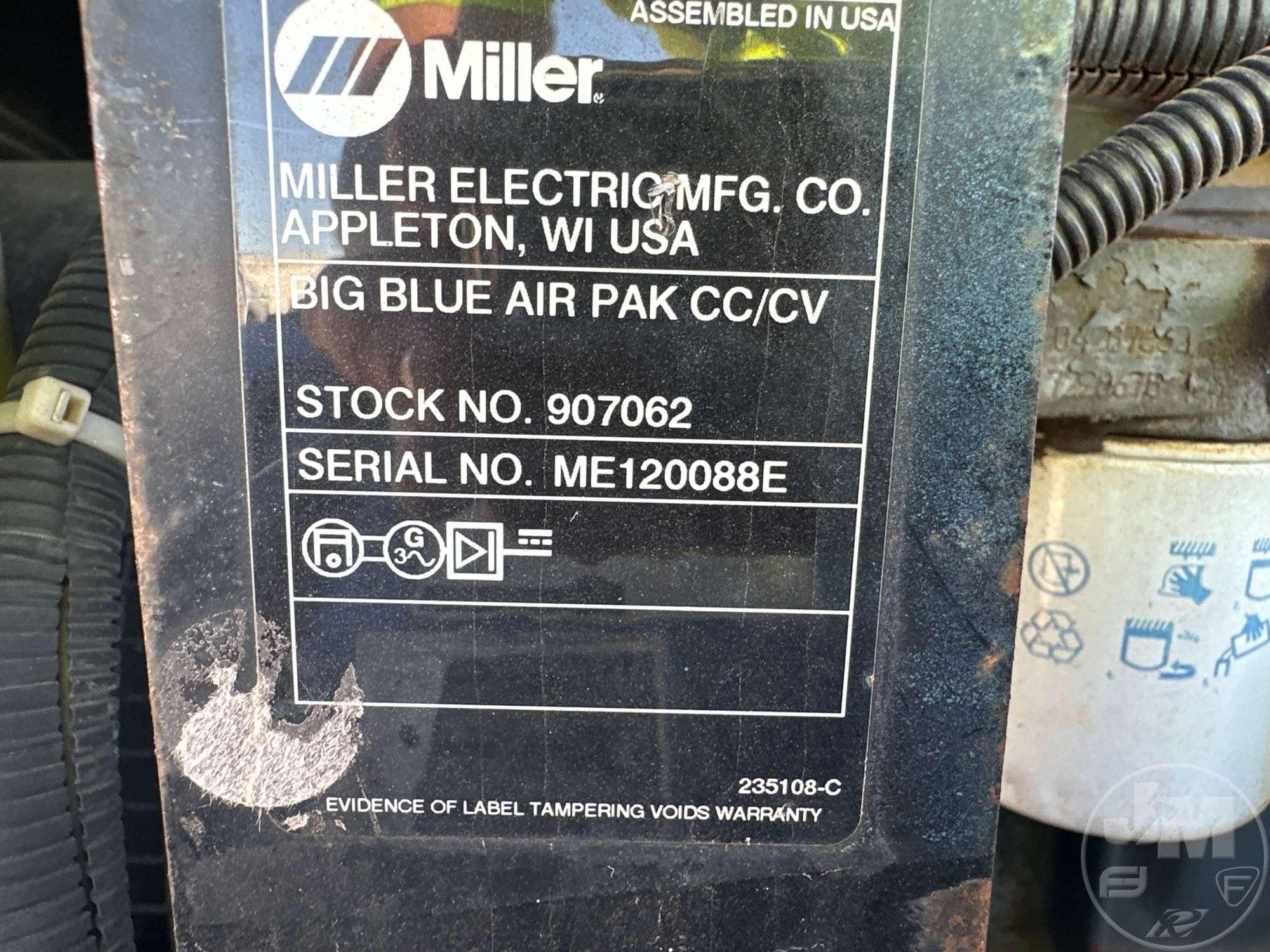 MILLER BIG BLUE AIR PAK SKID MOUNTED WELDER SN: ME120088E