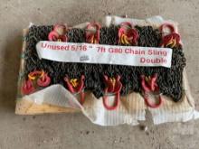 UNUSED 5/16 X 7 FT G80 CHAIN SLING DOUBLE