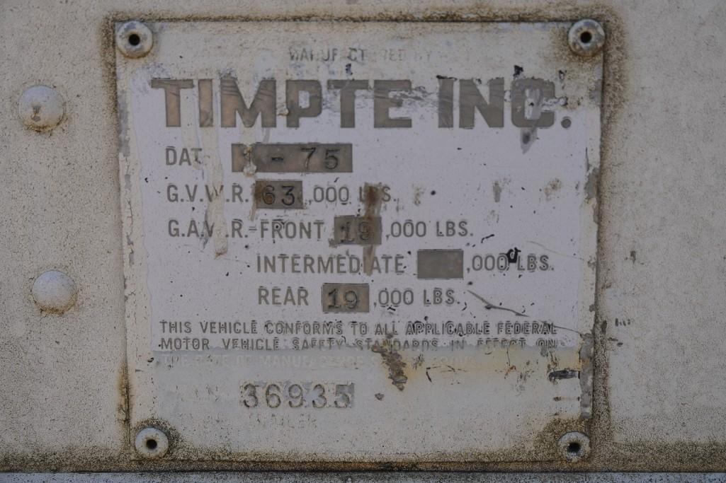 1975 Timpte Dry Van Job Trailer w/Genset & Fuel Tank