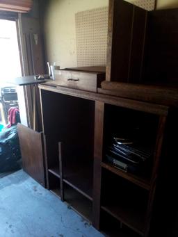 Scrap Wood in the shape of a vintage entertainment center!