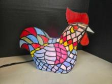 ROOSTER STAINED GLASS LAMP