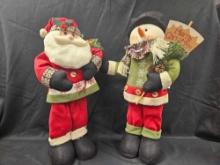 SANTA AND SNOWMAN HOLDIDAY STANDING DECOR