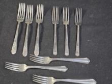 TRIO OF Dinner Fork TRIOS SILVER OVERLAY, 1847 ROGERS BROS., ROGERS XII