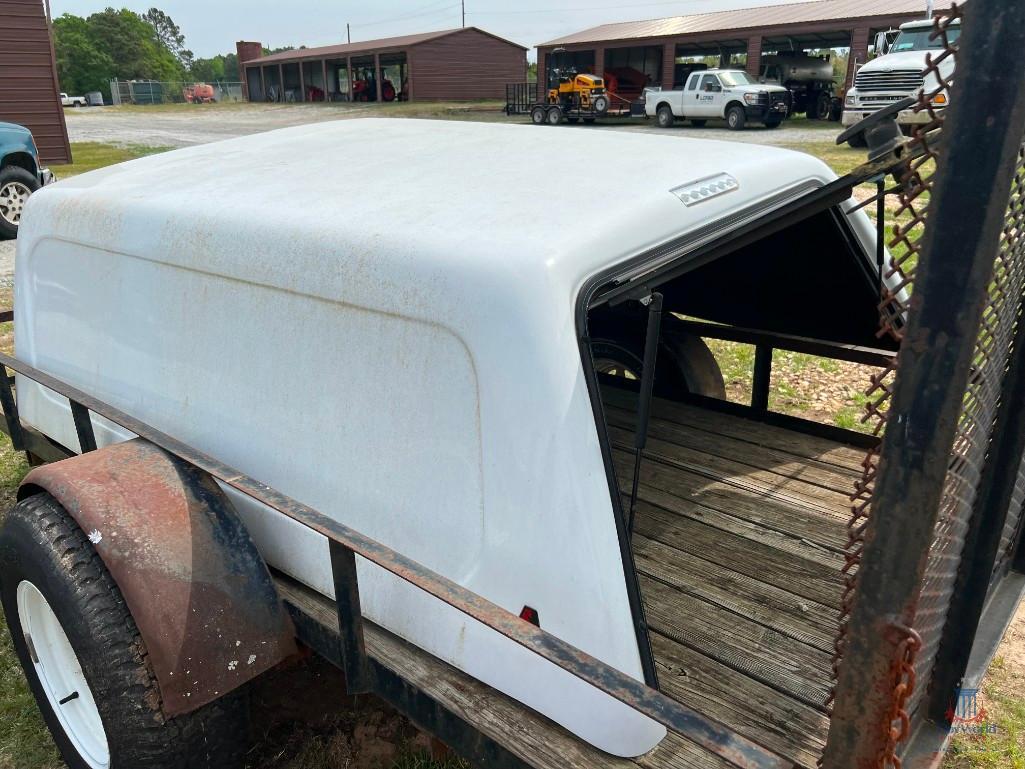 * SEIZED ITEM * 5'X10' UTILITY TRAILER/CAMPER SHELL;**NO TITLE, INVOICE ONLY**
