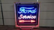 Custom Ford Tin Animated Neon Sign