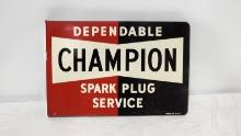 Original Champion Flange Tin Sign
