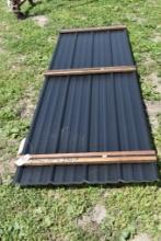 27 Pieces of 10' Textured Black Corrugated Metal Paneling