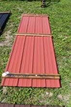 31 Pieces of 10' Barn Red Corrugated Metal Paneling