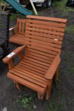 Amish Made 28" Cedar Stain Glider Chair