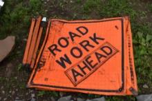 2 Road Work Ahead Signs