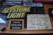 Keystone and 2 Bar Signs