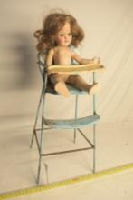 1950s Ideal Toni Doll with Vintage Amsco Doll High Chair