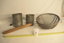 Bromwell Measuring Sifter, Standard Sifter and Large Wire Sifter