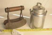 Primitive Double Bladed Food Chopper and Creamer Can