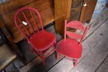 2 Vintage Red Chairs